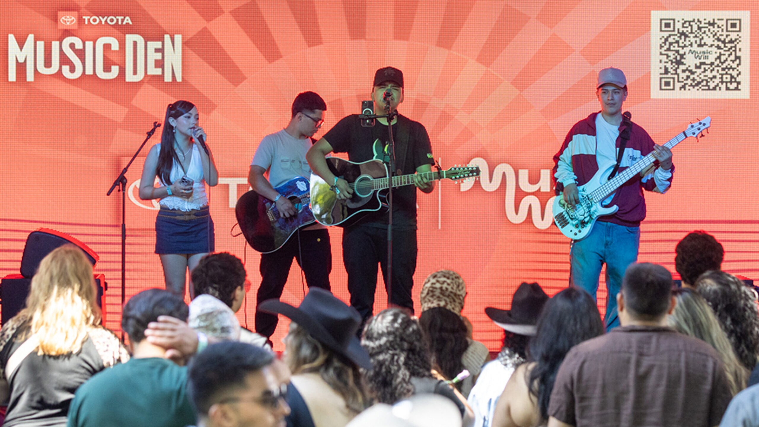 Local student band, Grupo Nueva Alianza, performed at the Toyota Music Den during the Sueños Music Festival in Chicago.