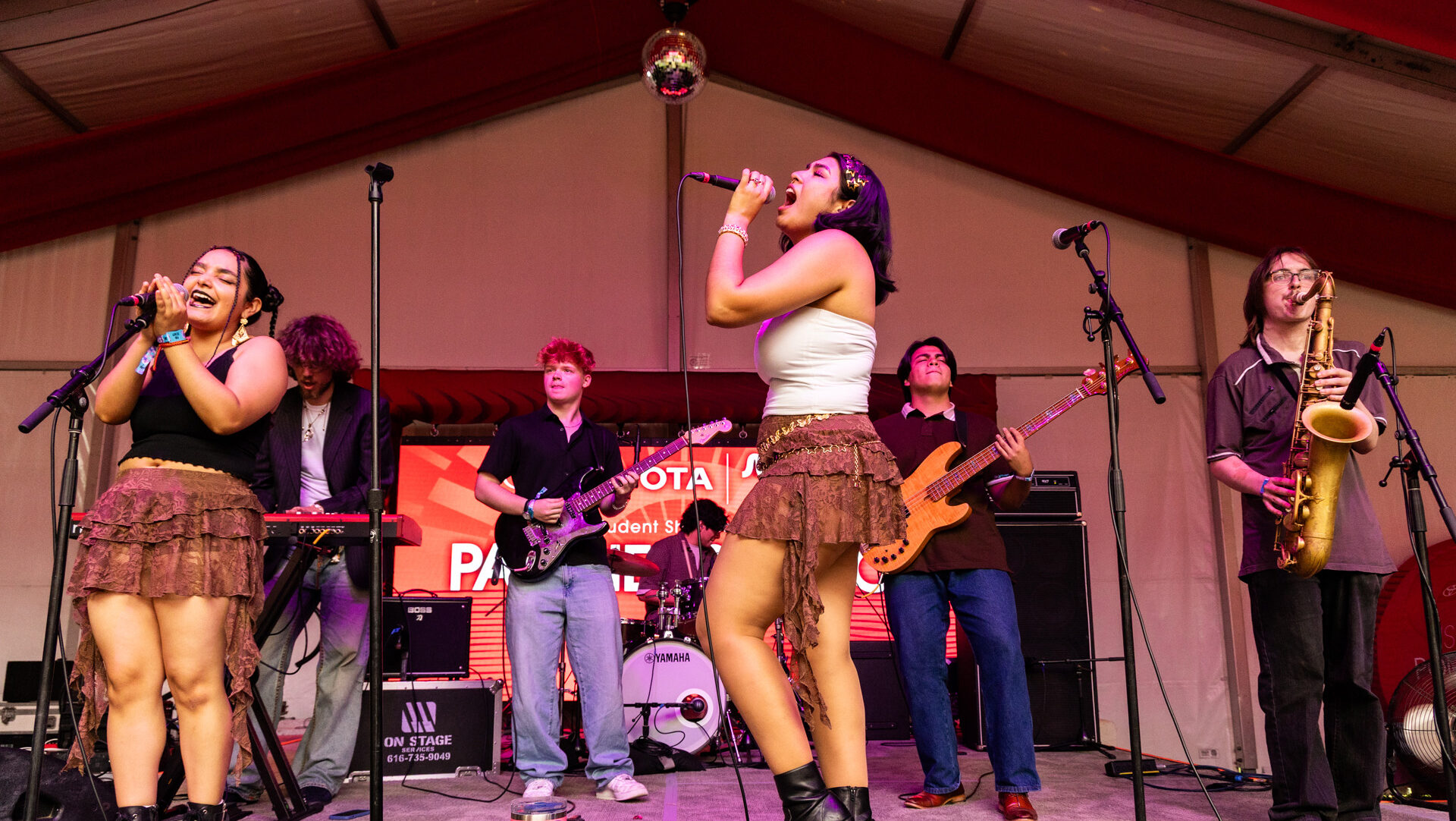 Patches & Albo, a local student band from Chicago, performed on the Toyota Music Den stage during day two of Lollapalooza.